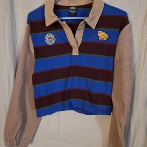 Kids Striped Shirt - Blue and Brown